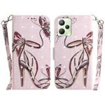 For OPPO Realme C35 3D Colored Horizontal Flip Leather Phone Case(Butterfly High-heeled)