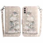 For Motorola Moto E20 / E30 / E40 3D Colored Horizontal Flip Leather Phone Case(Squirrels)