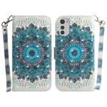 For Motorola Moto E32 3D Colored Horizontal Flip Leather Phone Case(Peacock Wreath)