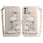 For Motorola Moto E32 3D Colored Horizontal Flip Leather Phone Case(Squirrels)