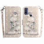 For Motorola Moto G Pure 3D Colored Horizontal Flip Leather Phone Case(Squirrels)