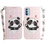 For Motorola Moto G31 / G41 3D Colored Horizontal Flip Leather Phone Case(Heart Panda)