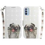 For Motorola Moto G51 3D Colored Horizontal Flip Leather Phone Case(Pug)