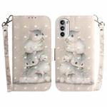 For Motorola Moto G52 3D Colored Horizontal Flip Leather Phone Case(Squirrels)