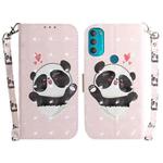 For Motorola Moto G71 3D Colored Horizontal Flip Leather Phone Case(Heart Panda)