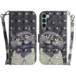 For Motorola Moto G200 5G / Edge S30 3D Colored Horizontal Flip Leather Phone Case(Hug Cat)