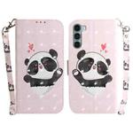 For Motorola Moto G200 5G / Edge S30 3D Colored Horizontal Flip Leather Phone Case(Heart Panda)