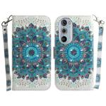 For Motorola Edge+ 2022 / 30 Pro 3D Colored Horizontal Flip Leather Phone Case(Peacock Wreath)