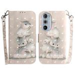 For Motorola Edge+ 2022 / 30 Pro 3D Colored Horizontal Flip Leather Phone Case(Squirrels)