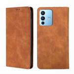 For vivo S12 Pro 5G / V23 Pro Skin Feel Magnetic Horizontal Flip Leather Phone Case(Light Brown)