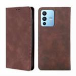 For vivo S12 Pro 5G / V23 Pro Skin Feel Magnetic Horizontal Flip Leather Phone Case(Dark Brown)