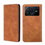 For vivo X Note 5G Skin Feel Magnetic Horizontal Flip Leather Phone Case(Light Brown)