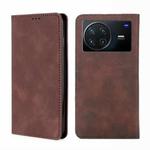For vivo X Note 5G Skin Feel Magnetic Horizontal Flip Leather Phone Case(Dark Brown)