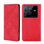 For vivo X80 Pro Skin Feel Magnetic Horizontal Flip Leather Phone Case(Red)