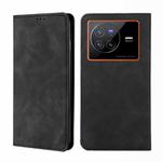 For vivo X80 Skin Feel Magnetic Horizontal Flip Leather Phone Case(Black)