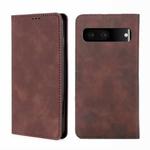 For Google Pixel 7 5G Skin Feel Magnetic Horizontal Flip Leather Phone Case(Dark Brown)