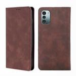 For Nokia G21 / G11 Skin Feel Magnetic Horizontal Flip Leather Phone Case(Dark Brown)