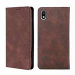 For Sony Xperia Ace III Skin Feel Magnetic Horizontal Flip Leather Phone Case(Dark Brown)