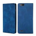 For ZTE Tempo X / Vantage Z839 / N9137 Skin Feel Magnetic Flip Leather Phone Case(Blue)