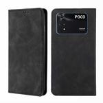 For Xiaomi Poco M4 Pro Skin Feel Magnetic Flip Leather Phone Case(Black)