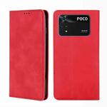 For Xiaomi Poco M4 Pro Skin Feel Magnetic Flip Leather Phone Case(Red)