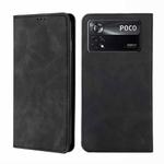 For Xiaomi Poco X4 Pro 5G Skin Feel Magnetic Flip Leather Phone Case(Black)