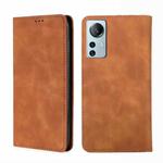 For Xiaomi 12 Lite Skin Feel Magnetic Flip Leather Phone Case(Light Brown)