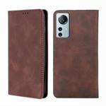 For Xiaomi 12 Lite Skin Feel Magnetic Flip Leather Phone Case(Dark Brown)