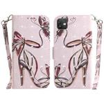 For Wiko Y82 3D Colored Horizontal Flip Leather Phone Case(Butterfly High-heeled)