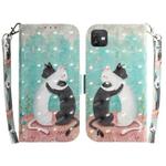 For Wiko Y82 3D Colored Horizontal Flip Leather Phone Case(Black White Cat)