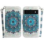 For Google Pixel 6 Pro 3D Colored Horizontal Flip Leather Phone Case(Peacock Wreath)