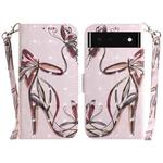 For Google Pixel 6 3D Colored Horizontal Flip Leather Phone Case(Butterfly High-heeled)