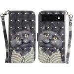 For Google Pixel 6 3D Colored Horizontal Flip Leather Phone Case(Hug Cat)