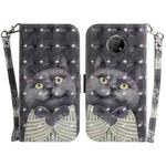 For Nokia G300 3D Colored Horizontal Flip Leather Phone Case(Hug Cat)