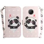 For Nokia G300 3D Colored Horizontal Flip Leather Phone Case(Heart Panda)