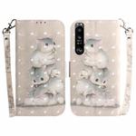For Sony Xperia 1 III 3D Colored Horizontal Flip Leather Phone Case(Squirrels)