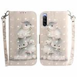 For Sony Xperia 10 III 3D Colored Horizontal Flip Leather Phone Case(Squirrels)