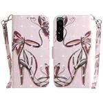 For Sony Xperia 1 IV 3D Colored Horizontal Flip Leather Phone Case(Butterfly High-heeled)