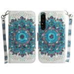 For Sony Xperia 1 IV 3D Colored Horizontal Flip Leather Phone Case(Peacock Wreath)