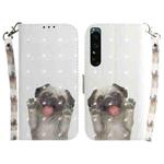For Sony Xperia 1 IV 3D Colored Horizontal Flip Leather Phone Case(Pug)