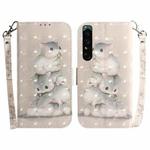 For Sony Xperia 1 IV 3D Colored Horizontal Flip Leather Phone Case(Squirrels)
