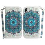For Sony Xperia Ace III 3D Colored Horizontal Flip Leather Phone Case(Peacock Wreath)