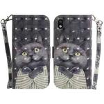 For Sony Xperia Ace III 3D Colored Horizontal Flip Leather Phone Case(Hug Cat)
