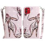 For Samsung Galaxy A03 164mm 3D Colored Horizontal Flip Leather Phone Case(Butterfly High-heeled)