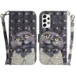 For Samsung Galaxy A53 5G 3D Colored Horizontal Flip Leather Phone Case(Hug Cat)