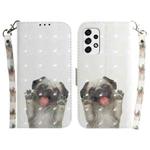 For Samsung Galaxy A73 5G 3D Colored Horizontal Flip Leather Phone Case(Pug)