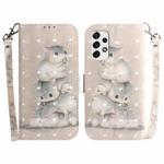 For Samsung Galaxy A73 5G 3D Colored Horizontal Flip Leather Phone Case(Squirrels)