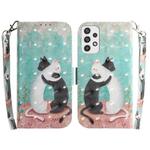 For Samsung Galaxy A23 3D Colored Horizontal Flip Leather Phone Case(Black White Cat)
