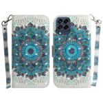 For Samsung Galaxy M33 5G 3D Colored Horizontal Flip Leather Phone Case(Peacock Wreath)