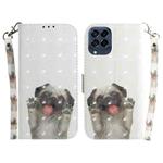 For Samsung Galaxy M53 5G 3D Colored Horizontal Flip Leather Phone Case(Pug)